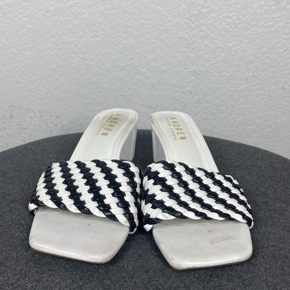 Andrew Stevens black and white heeled sandals - Picture 6 of 7